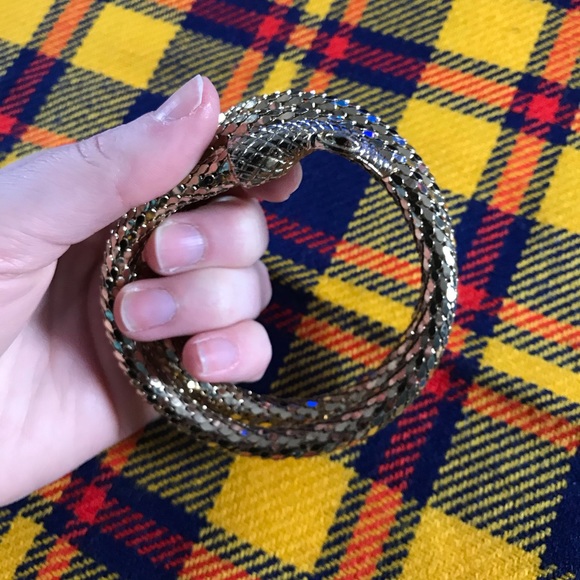 Vintage Whiting & Davis Gold Wrap Snake Bracelet - Picture 3 of 7